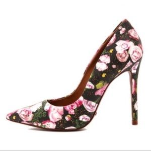 SCHUTZ Floral Gilbert Heeled Pumps US 7.5